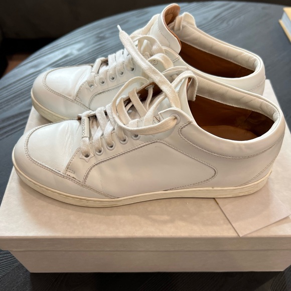 Jimmy Choo Miami White Leather Logo Tag Nneakers - Picture 10 of 16